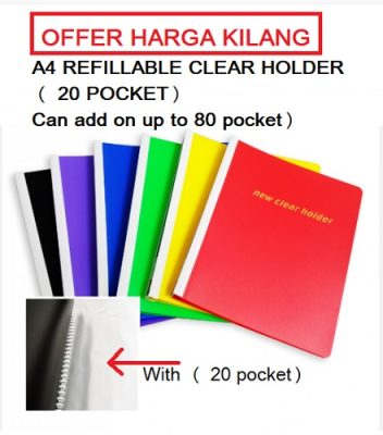 REFILLABLE A4 NEW CLEAR HOLDER ( 20 POCKET )
