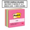 3M POST IT NOTES 3M654-5AN MIX COLORS