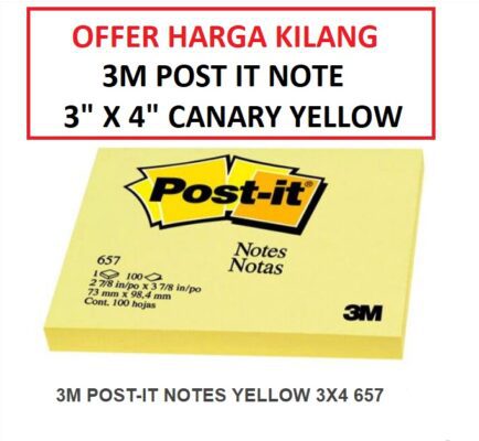 3M657 POST-IT NOTES 3" X 4" 