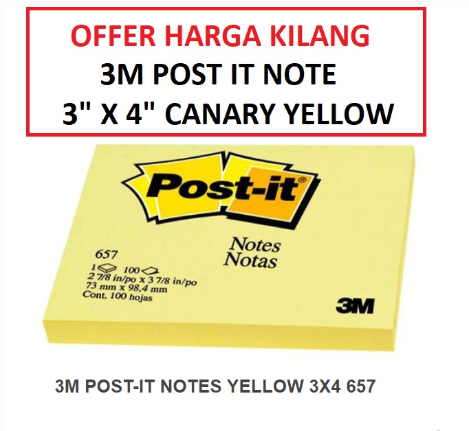 3M657 POST-IT NOTES 3" X 4" 3M657 POST-IT NOTES 3" X 4"