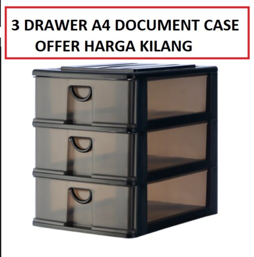 3 TIER A4 DRAWER DOCUMENT CASE