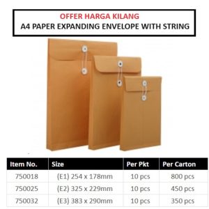 A4 BROWN ENVELOPE WITH STRING