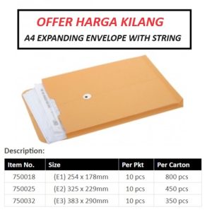 A4 BROWN ENVELOPE WITH STRING