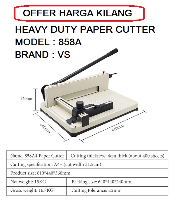 HEAVY DUTY PAPER CUTTER 858A HEAVY DUTY PAPER CUTTER 858A