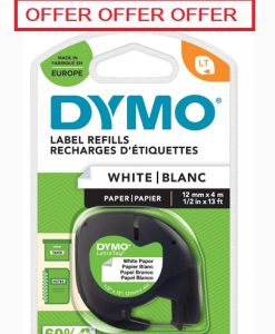 DYMO TAPE PAPER WHITE 12MM
