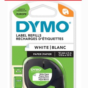 DYMO TAPE PAPER WHITE 12MM