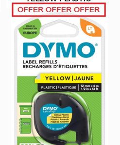 DYMO LETRATAG TAPE YELLOW PLASTIC 91202