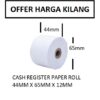 CASHIER PAPER ROLL 44X65X12MM