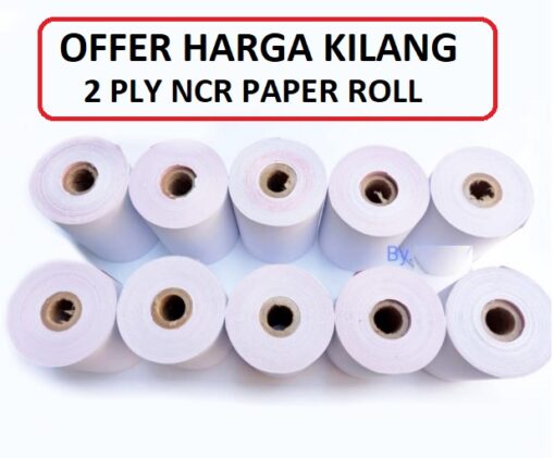 2PLY NCR PAPER ROLL WHITE/YELLOW