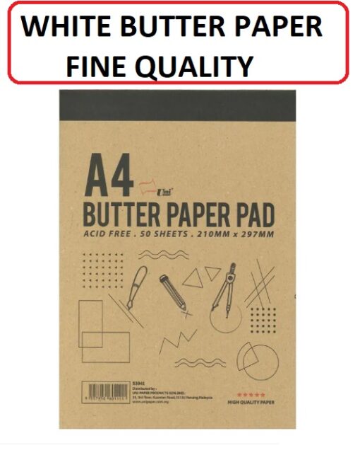 A4 WHITE BUTTER PAPER PAD