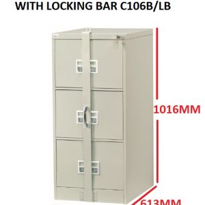 3 DRAWER FILING CABINET WITH LOCKING BAR