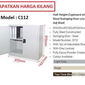 HALF HEIGHT CUPBOARD WITH STEEL SWING DOOR C112