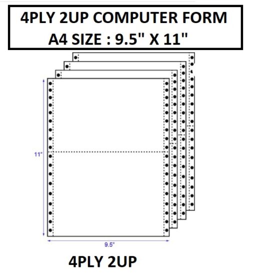 A4 COMPUTER FORM 4PLY 2UP