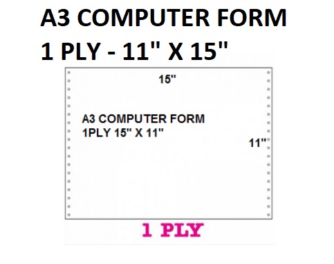 A3 COMPUTER FORM 1PLY 15" X 11" A3 COMPUTER FORM 1PLY 15" X 11"
