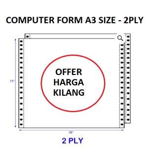 A3 COMPUTER FORM 2PLY 15" X 11"