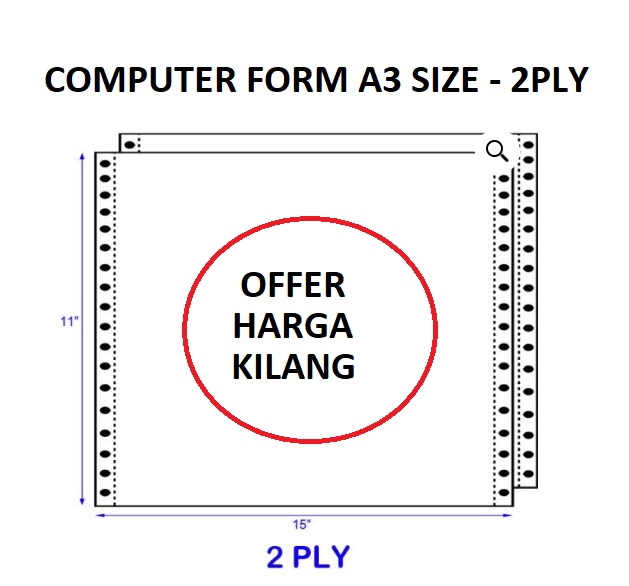 A3 COMPUTER FORM 2PLY 15" X 11" Big Stationery