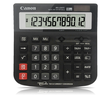 Canon Calculator WS 220 TC ( TAX & Currency )