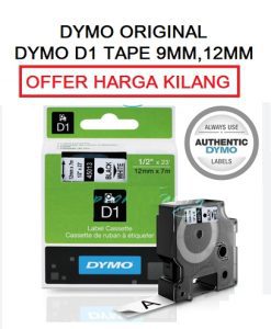 DYMO TAPE D1 9MM X 7M BLACK ON WHITE