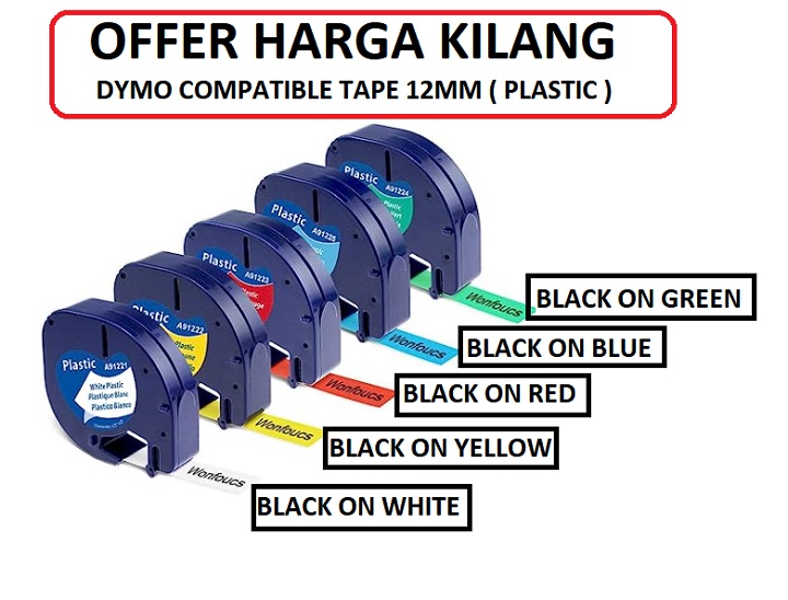 DYMO LETRATAG TAPE 12MM COMPATIBLE Big Stationery