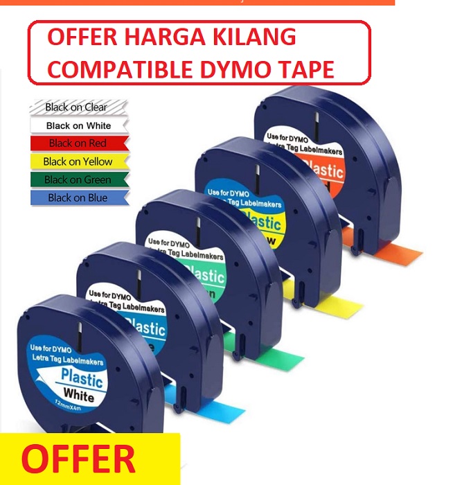 DYMO LETRATAG TAPE 12MM COMPATIBLE Big Stationery