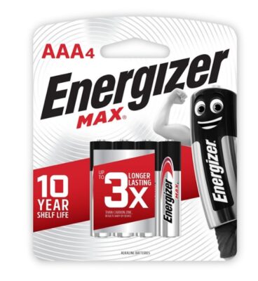 ENERGIZER AAA ALKALINE BATTERY 4'S