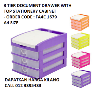 3 DRAWER A4 DOCUMENT CASE