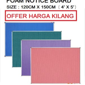 FOAM NOTICE BOARD 120CM X 150CM ( 4' x 5' )