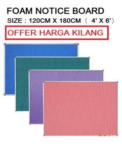 FOAM NOTICE BOARD 120CM X 180CM (4' x 6')