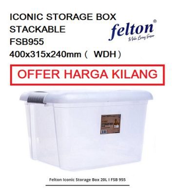 TRANSPARENT STORAGE BOX 20L FSB 955