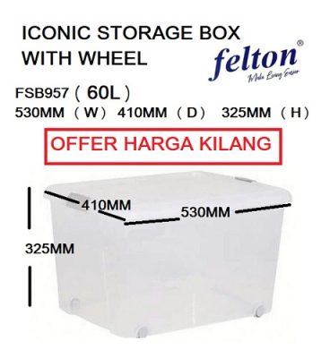 TRANSPARENT STORAGE BOX 60L FSB 957
