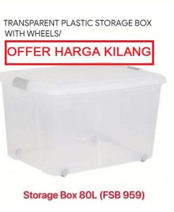 TRANSPARENT STORAGE BOX 80L FSB 959