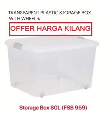 TRANSPARENT STORAGE BOX 80L FSB 959