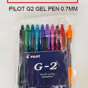 PILOT G2 GEL PEN 0.7MM BLACK/BLUE/LIGHT BLUE/TURQUOISE/PINK/RED/MAROON/GREEN/ORANGE/PURPLE