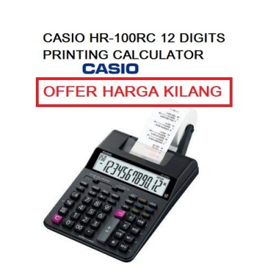 CASIO HR-100RC PRINTING CALCULATOR 12 DIGITS