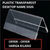 PLASTIC TRANSPARENT DESKTOP NAME SIGN