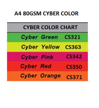 A4 Colour Paper 80GSM Fluorecent Colour (450'S)