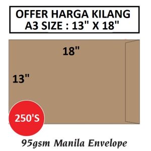 BROWN ENVELOPE A3 SIZE 13" X 18"