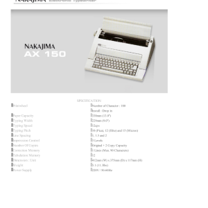 NAKAJIMA AX150 ELECTRONIC TYPEWRITER