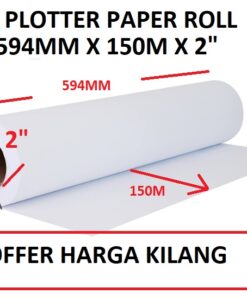 A1 PLOTTER PAPER ROLL 594MM X 150M X 2