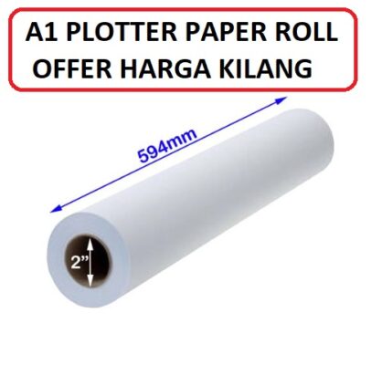 A1 PLOTTER PAPER ROLL 594MM X 50M X 2"
