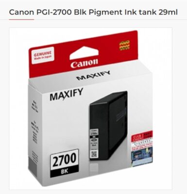 Canon PGI-2700 Black Pigment Ink 29ml