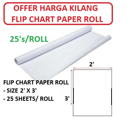 FLIP CHART PAPER ROLL 2' X 3' MALAYSIA FLIP CHART PAPER ROLL 2' X 3' MALAYSIA