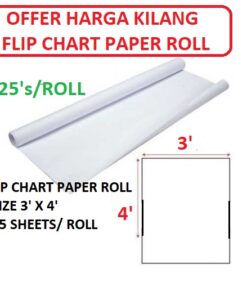 FLIP CHART PAPER ROLL 3' X 4' MALAYSIA