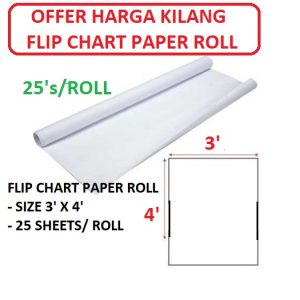 FLIP CHART PAPER ROLL 3' X 4' MALAYSIA