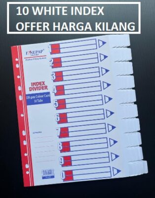 10 WHITE PAPER INDEX DIVIDER 10 WHITE PAPER INDEX DIVIDER