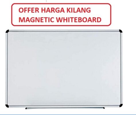 MAGNETIC WHITEBOARD WITH ALUMINIUM FRAME 4' x 6'