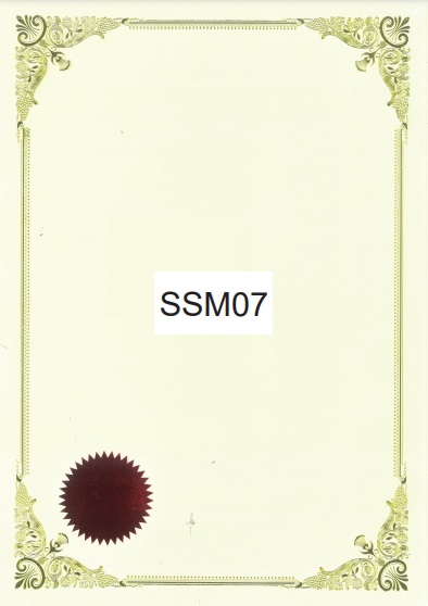 CERTIFICATE CARD WITH RED SEAL - SSM07 CERTIFICATE CARD WITH RED SEAL - SSM07