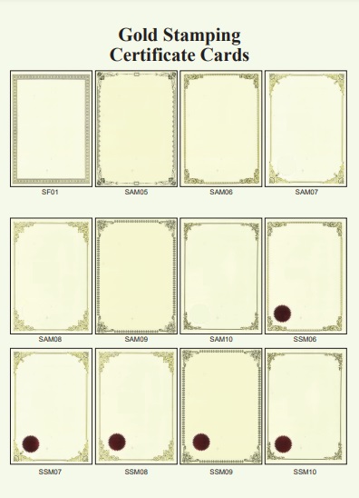 A4 CERTIFICATE PAPER WITH HOT STAMPING BORDER A4 CERTIFICATE PAPER WITH HOT STAMPING BORDER