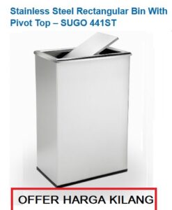 STAINLESS STEEL RECTANGULAR BIN WITH PIVOT TOP SUGO 441