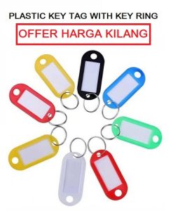 PLASTIC KEY TAG WITH KEY CHAIN